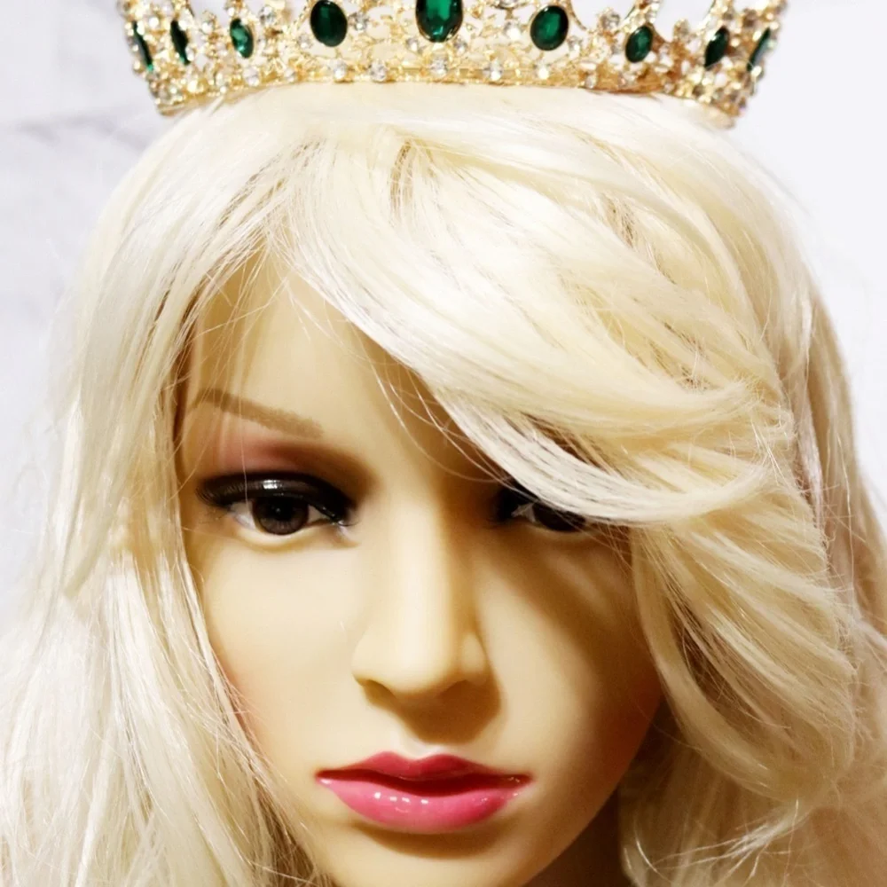 🎊👑HOST PICK!! 🏆🎉 Imperial Emerald Green Crystal Embellished Gold Crown 👑💫✨